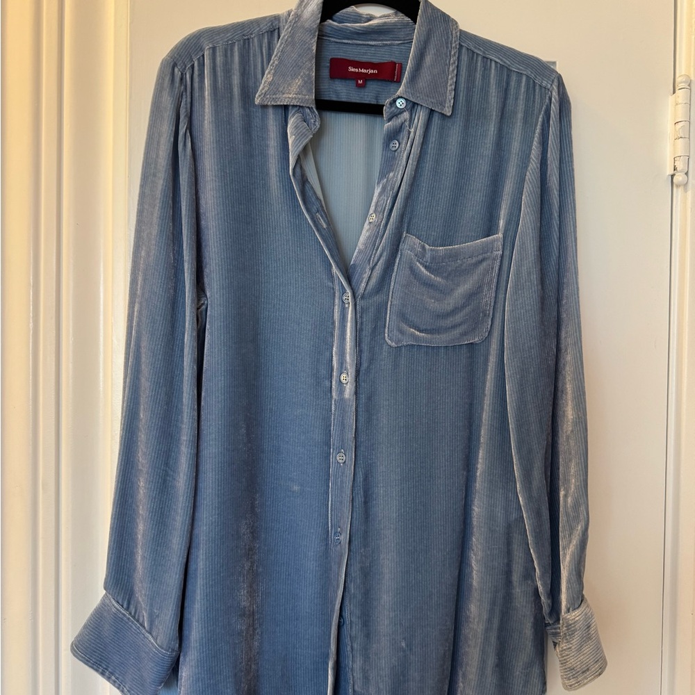 Sies Marjan Blue Velvet Blouse